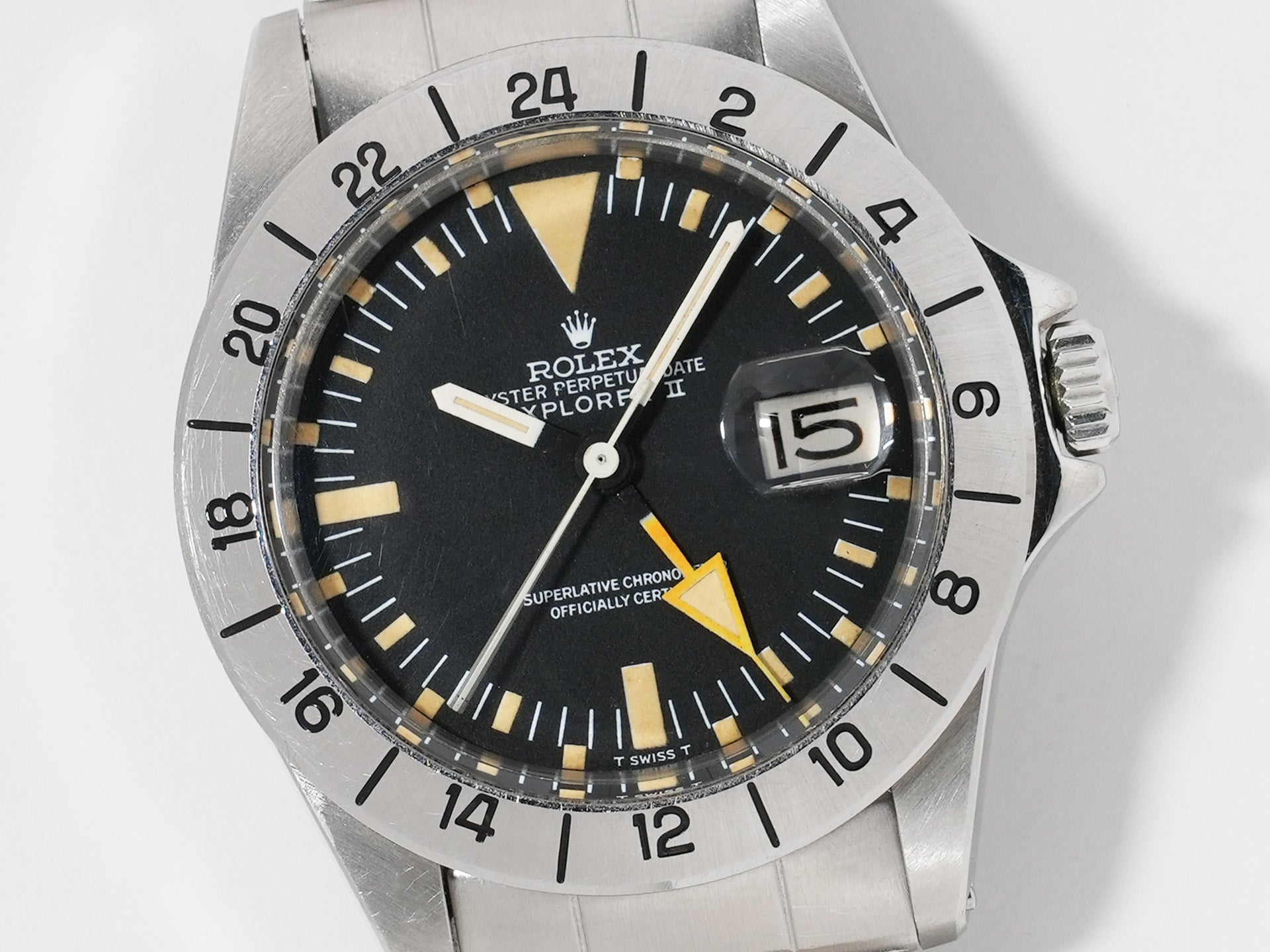 ロレックス エクスプローラーII Ref.1655 ステンレススチール ブラック文字盤 オイスターブレスレット 中古 vxqr6ybc