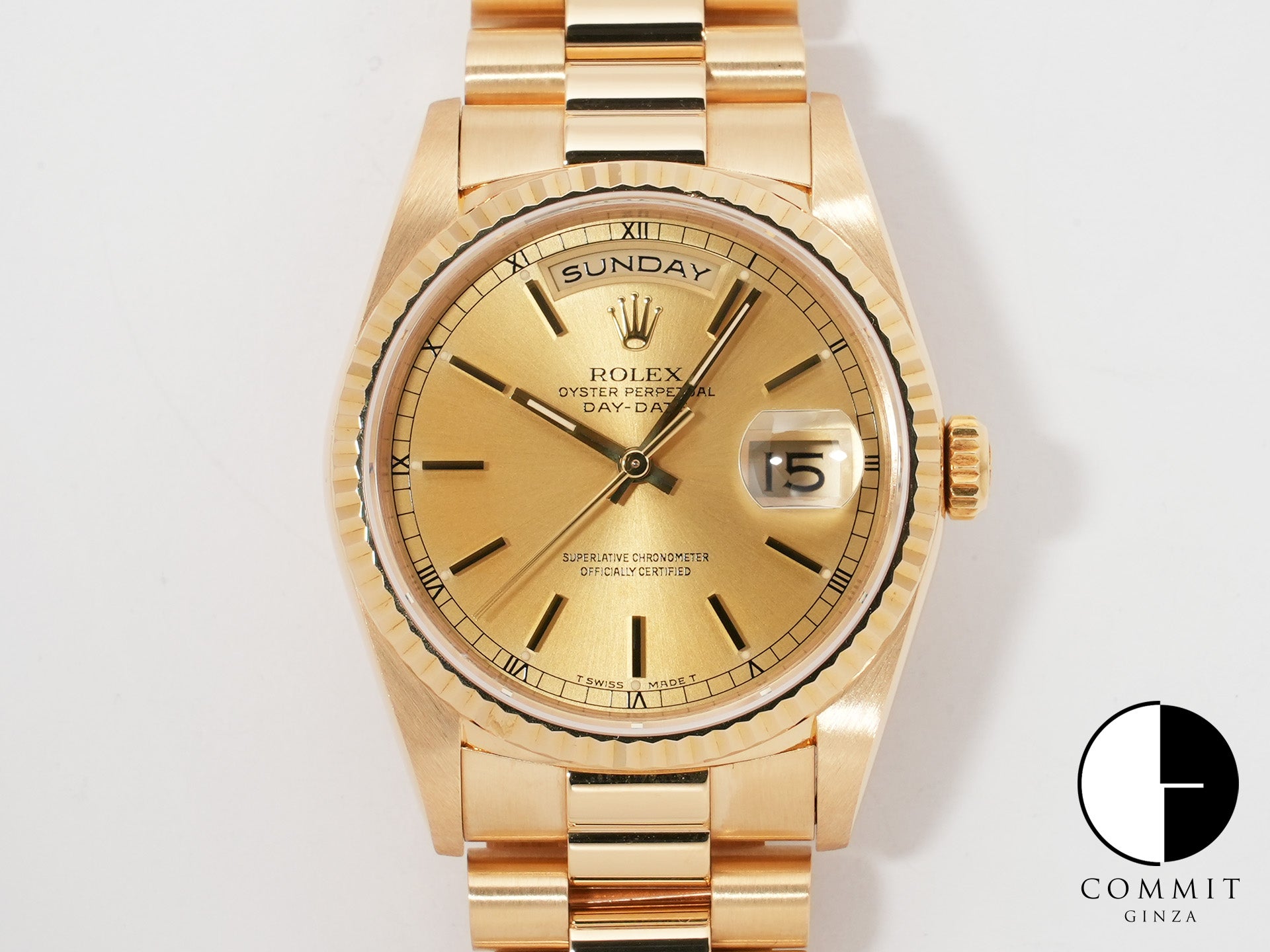 ロレックス デイデイト36 Ref.18238 イエローゴールド シャンパンゴールド文字盤 美中古 vvsx4o75