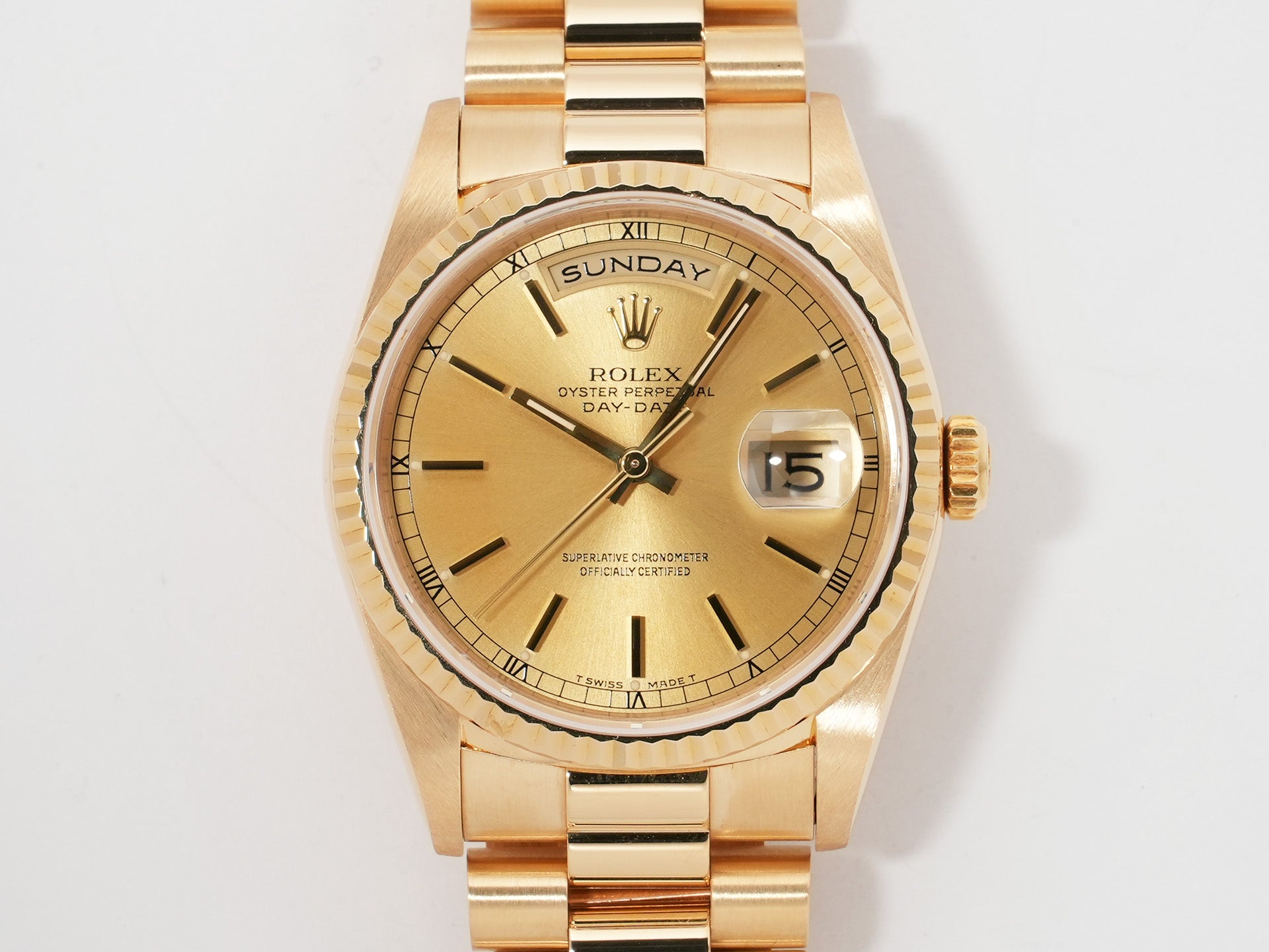 ロレックス デイデイト36 Ref.18238 イエローゴールド シャンパンゴールド文字盤 美中古 vvsx4o75