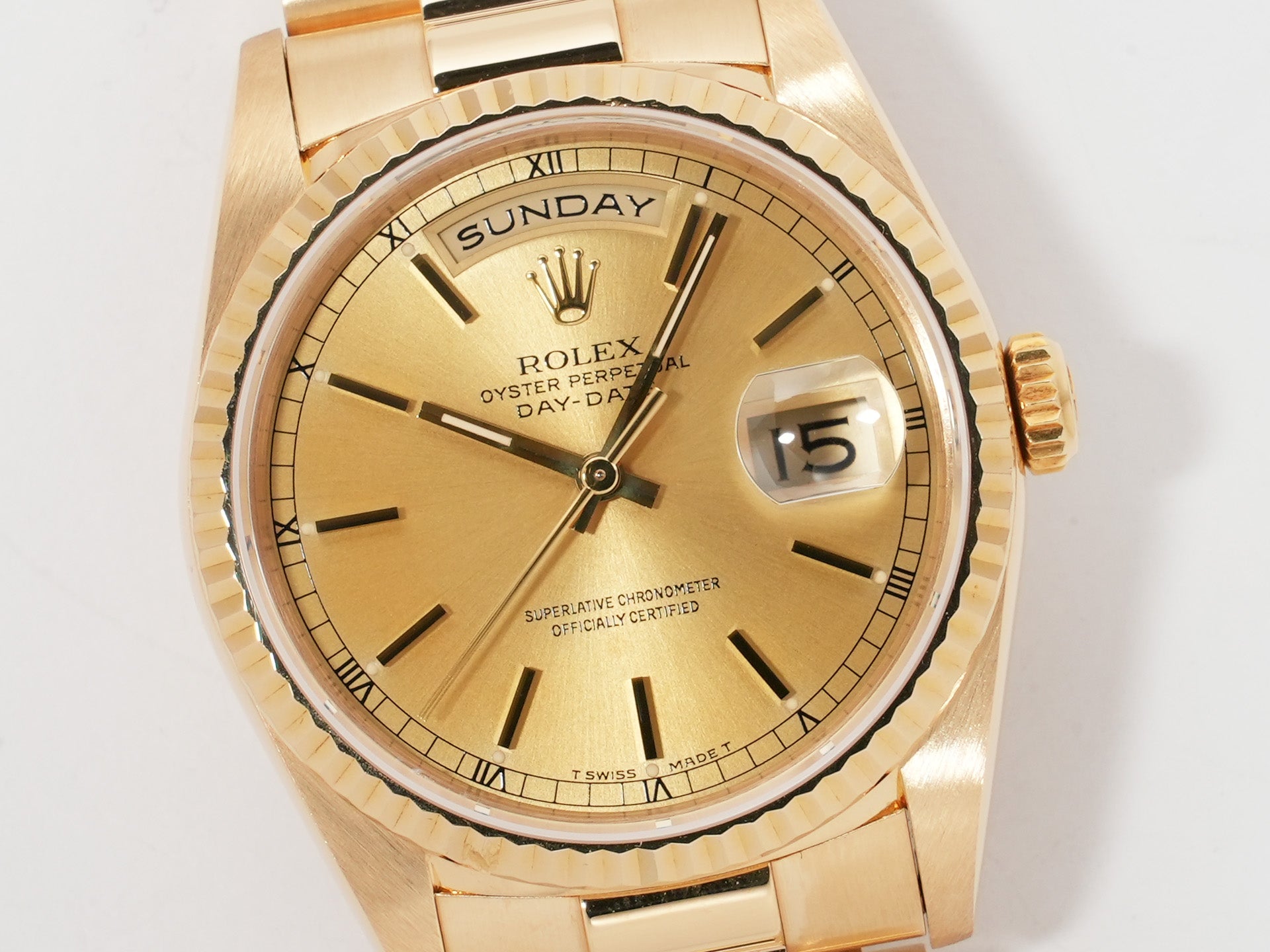 ロレックス デイデイト36 Ref.18238 イエローゴールド シャンパンゴールド文字盤 美中古 vvsx4o75