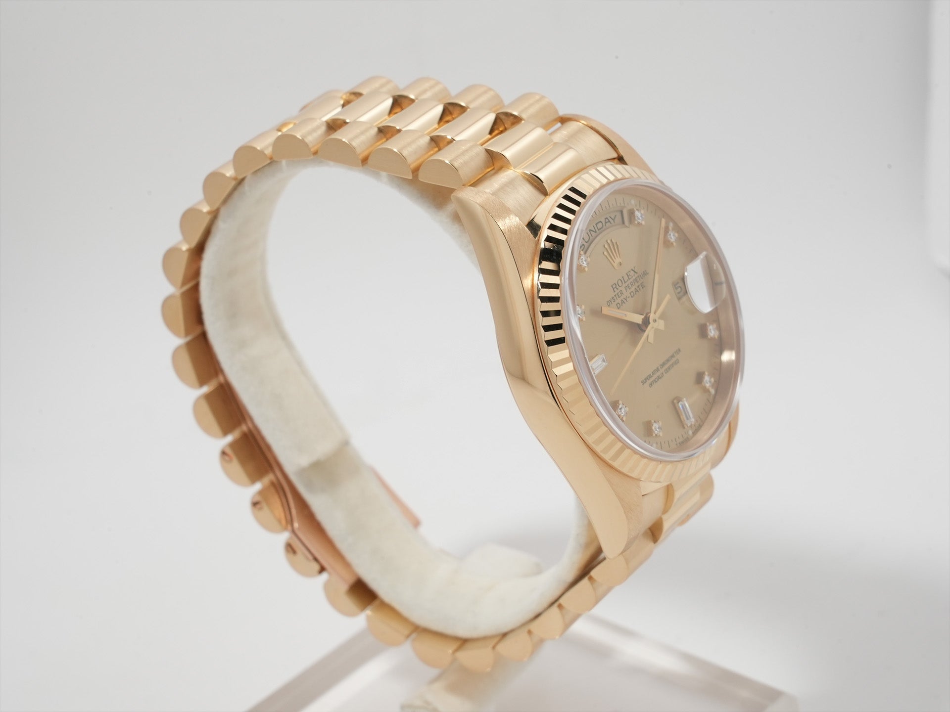 ロレックス デイデイト36 Ref.18238A イエローゴールド シャンパンx10Pダイヤ文字盤 美中古 9tf96zxz