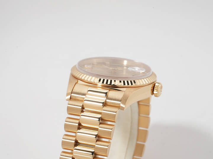 ロレックス デイデイト36 Ref.18238A イエローゴールド シャンパンx10Pダイヤ文字盤 美中古 9tf96zxz