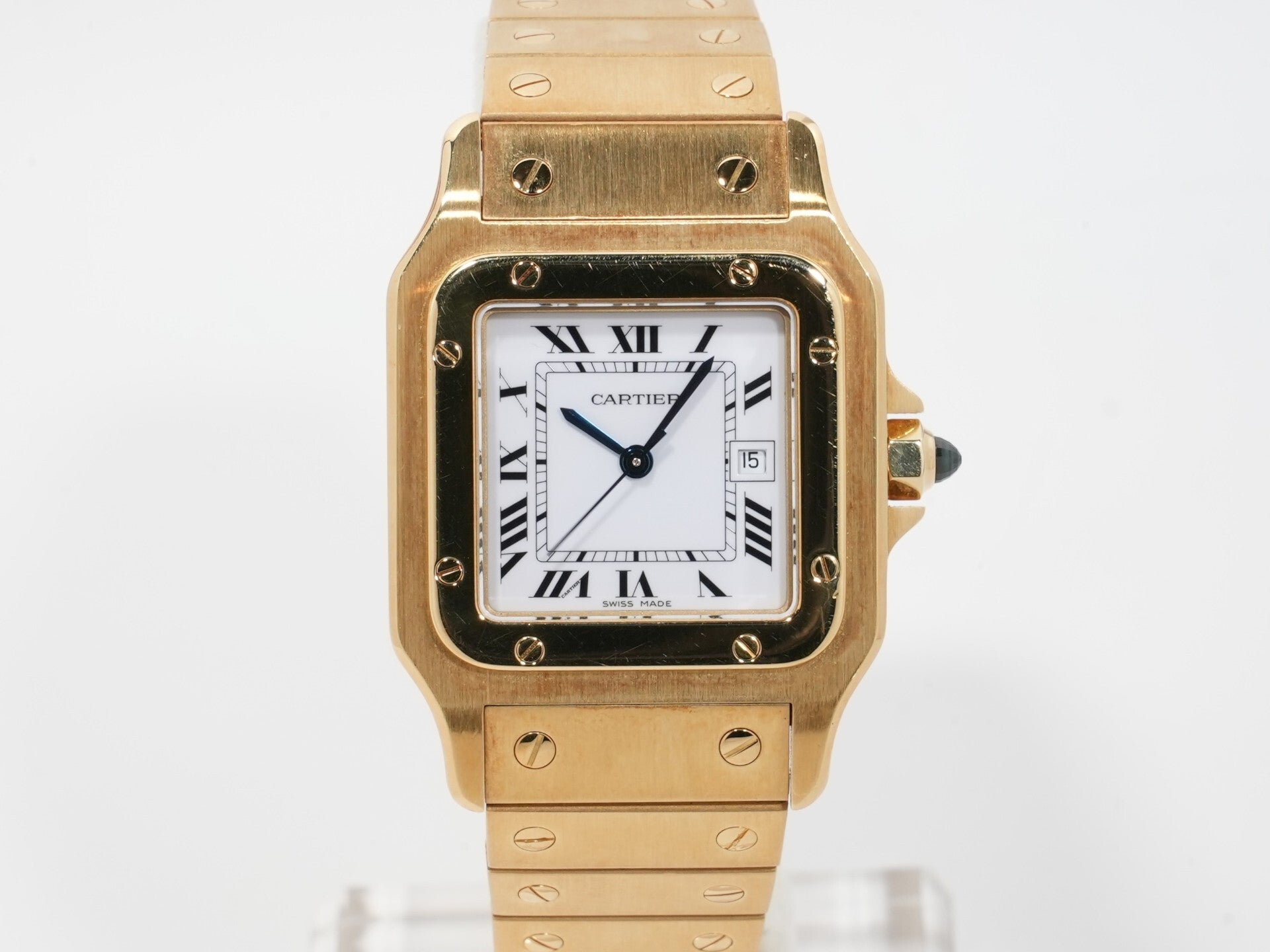 カルティエ サントス ガルべ LM Ref.2960 イエローゴールド ホワイト文字盤 中古 newt4q6z