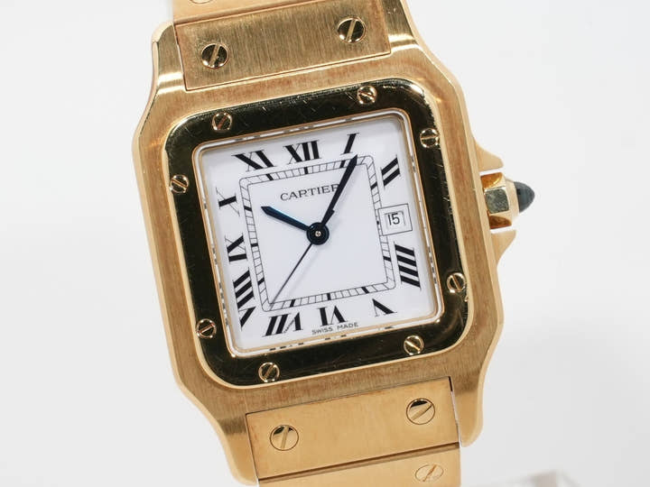 カルティエ サントス ガルべ LM Ref.2960 イエローゴールド ホワイト文字盤 中古 newt4q6z
