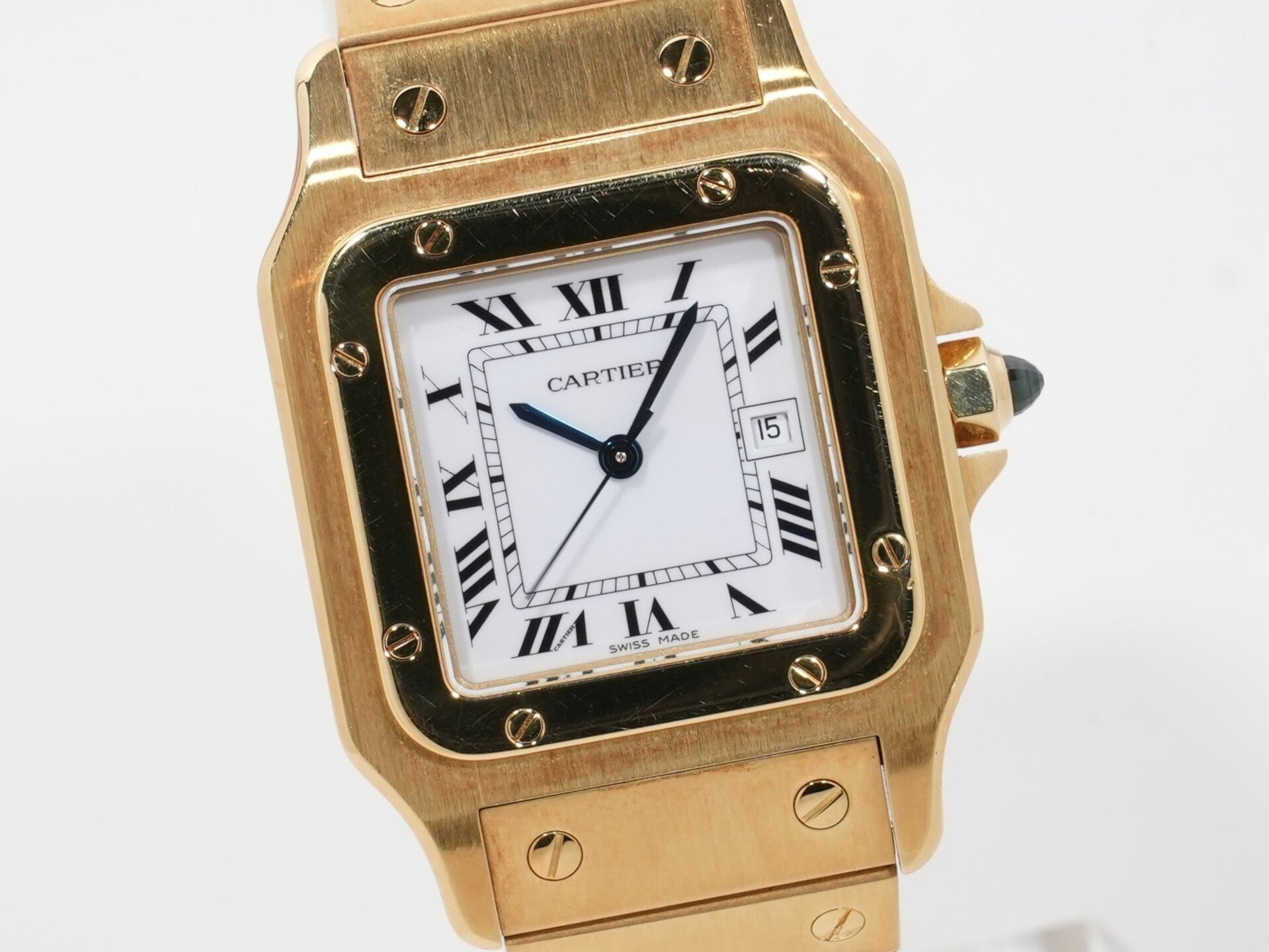 カルティエ サントス ガルべ LM Ref.2960 イエローゴールド ホワイト文字盤 中古 newt4q6z