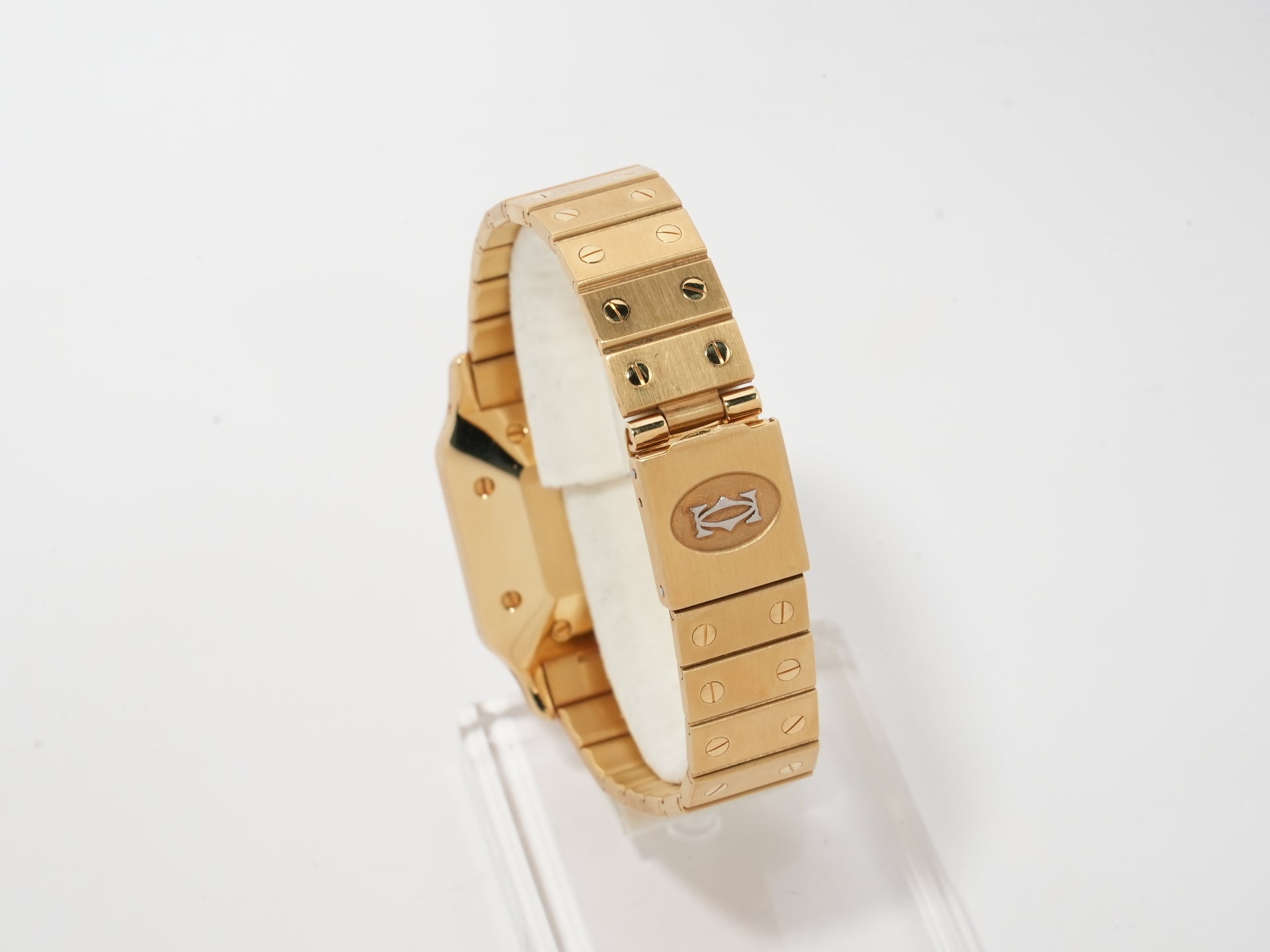 カルティエ サントス ガルべ LM Ref.2960 イエローゴールド ホワイト文字盤 中古 newt4q6z