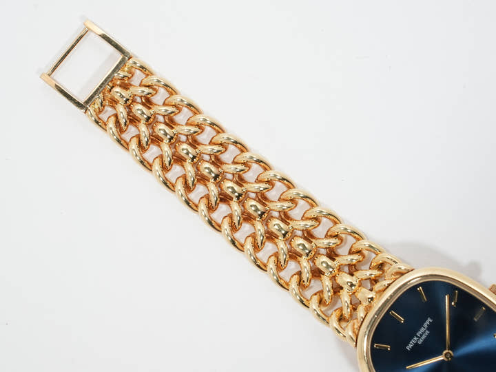 パテックフィリップ ゴールデンエリプス Ref.3738/119 イエローゴールド ブルー文字盤 中古 mf9u2rfp