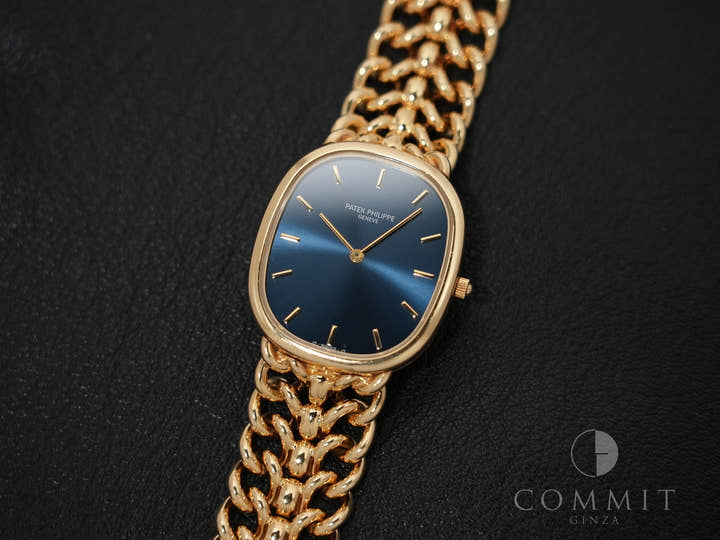 パテックフィリップ ゴールデンエリプス Ref.3738/119 イエローゴールド ブルー文字盤 中古 mf9u2rfp