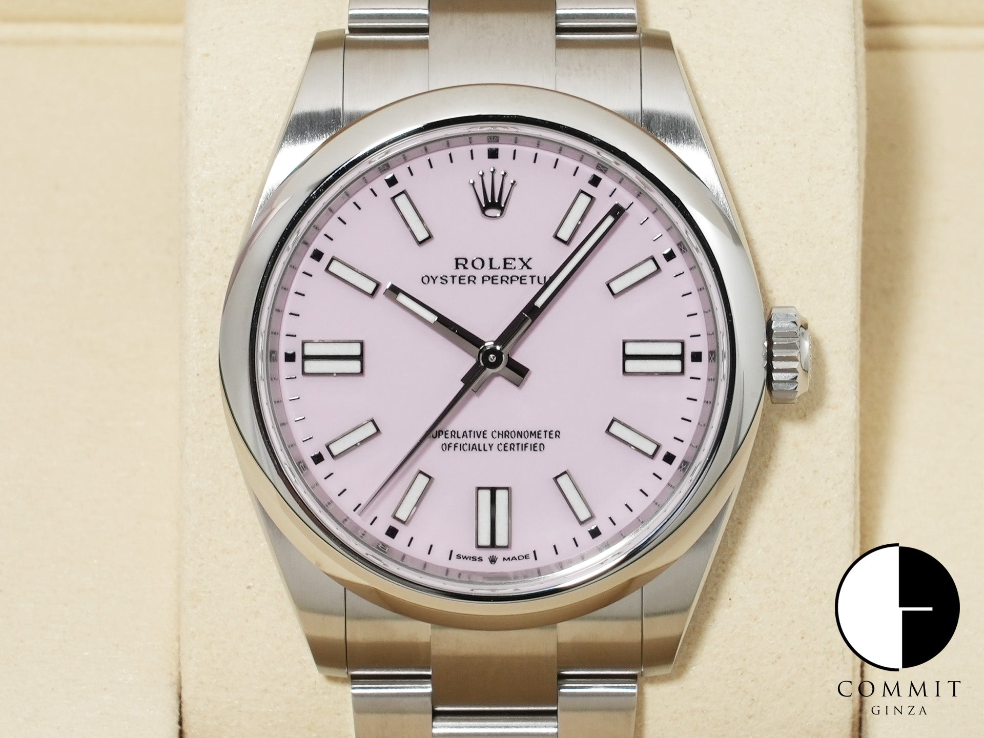 ロレックス オイスターパーペチュアル41 Ref.134300 ステンレススチール キャンディピンク文字盤 未使用 qcszynqt