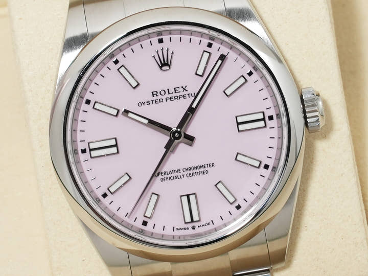ロレックス オイスターパーペチュアル41 Ref.134300 ステンレススチール キャンディピンク文字盤 未使用 qcszynqt