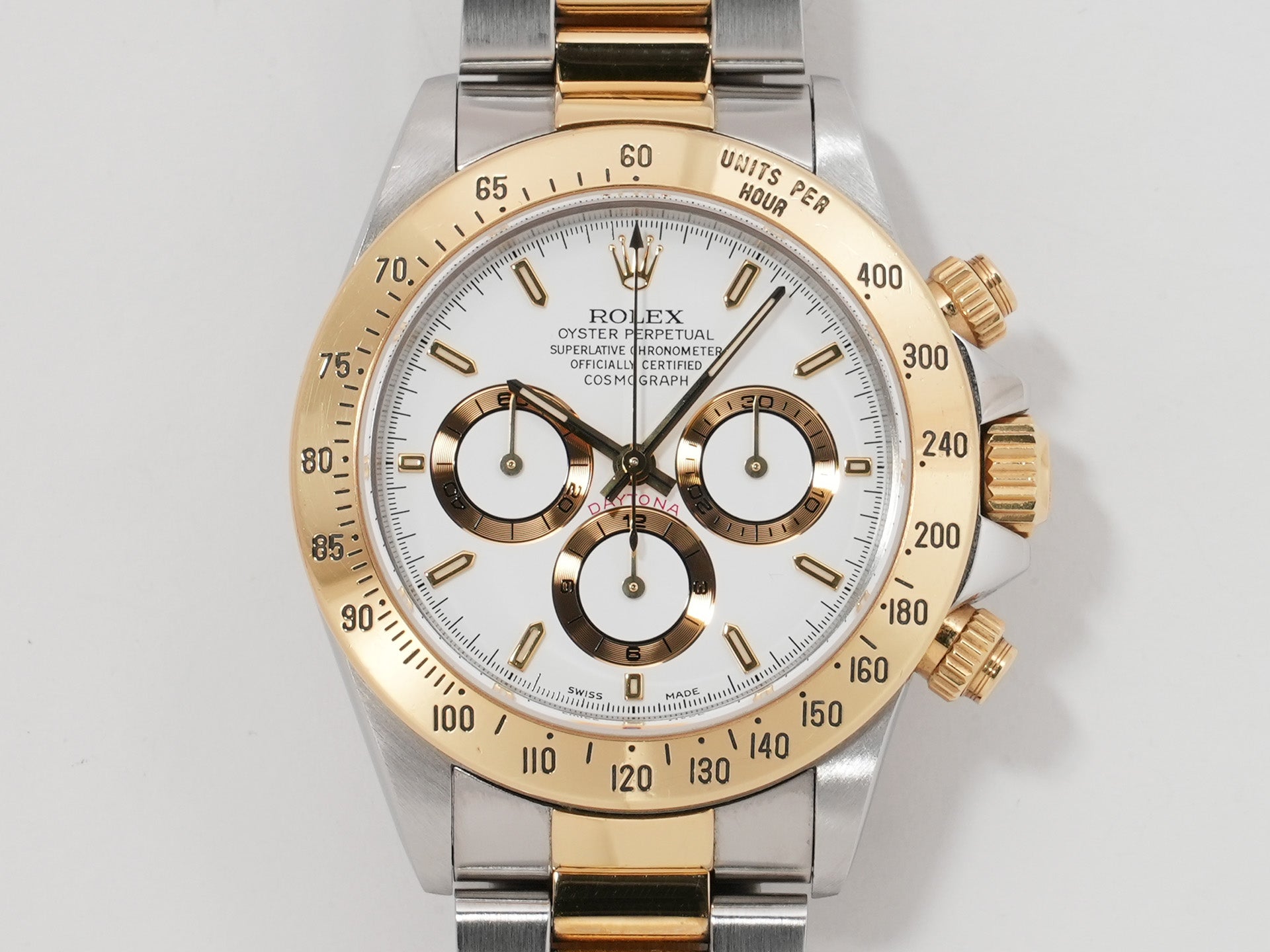 Rolex Daytona El Primero Ref. 16523 Stainless Steel/Yellow Gold White Dial Used mp5a6xxp
