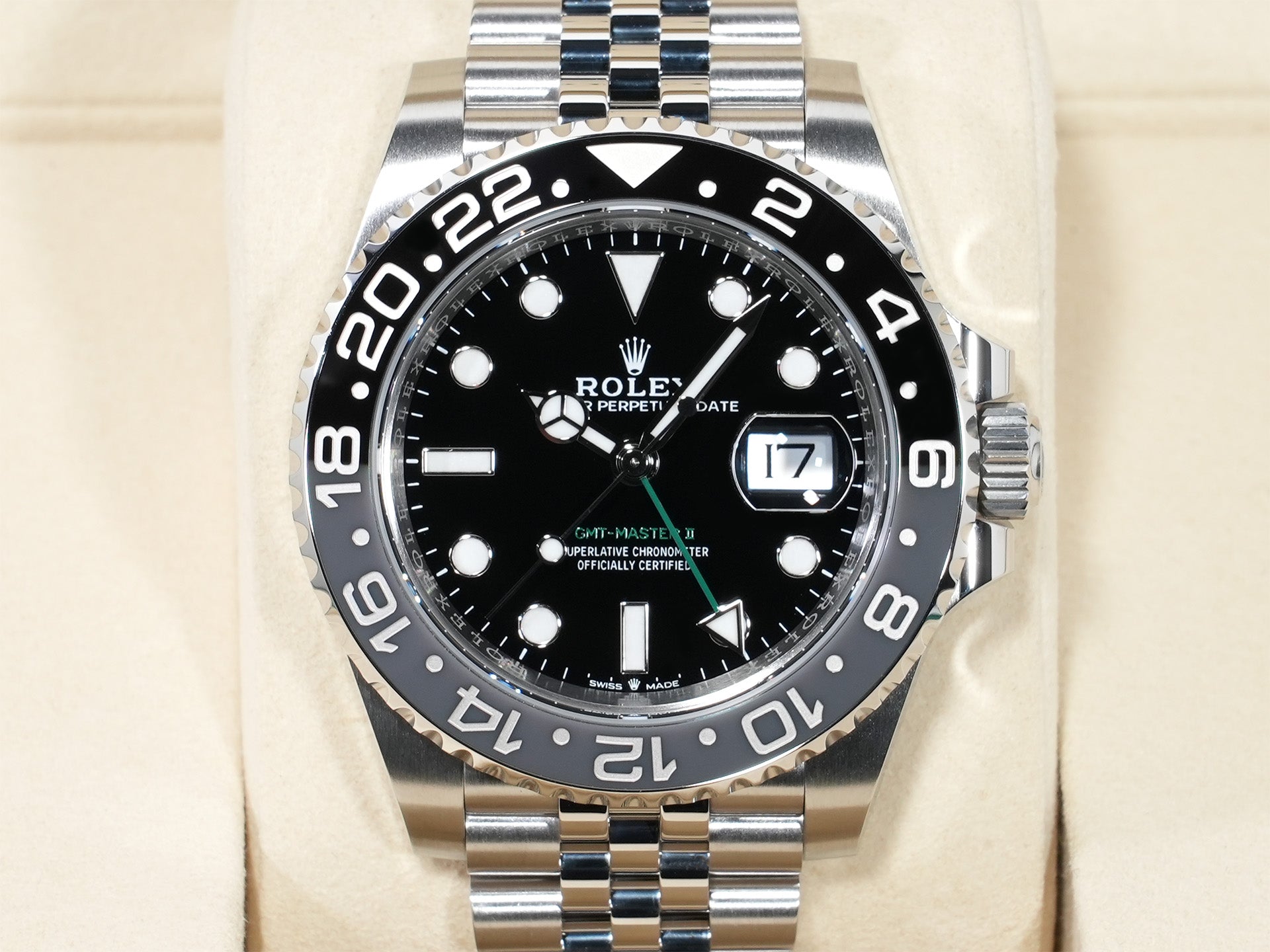 ロレックス GMTマスターII Ref.126710GRNR ステンレススチール ブラック文字盤 ジュビリーブレスレット 未使用 akeuzm2o