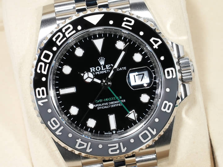 ロレックス GMTマスターII Ref.126710GRNR ステンレススチール ブラック文字盤 ジュビリーブレスレット 未使用 akeuzm2o