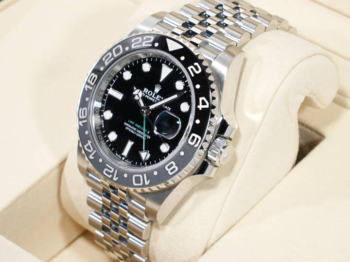 ロレックス GMTマスターII Ref.126710GRNR ステンレススチール ブラック文字盤 ジュビリーブレスレット 未使用 akeuzm2o
