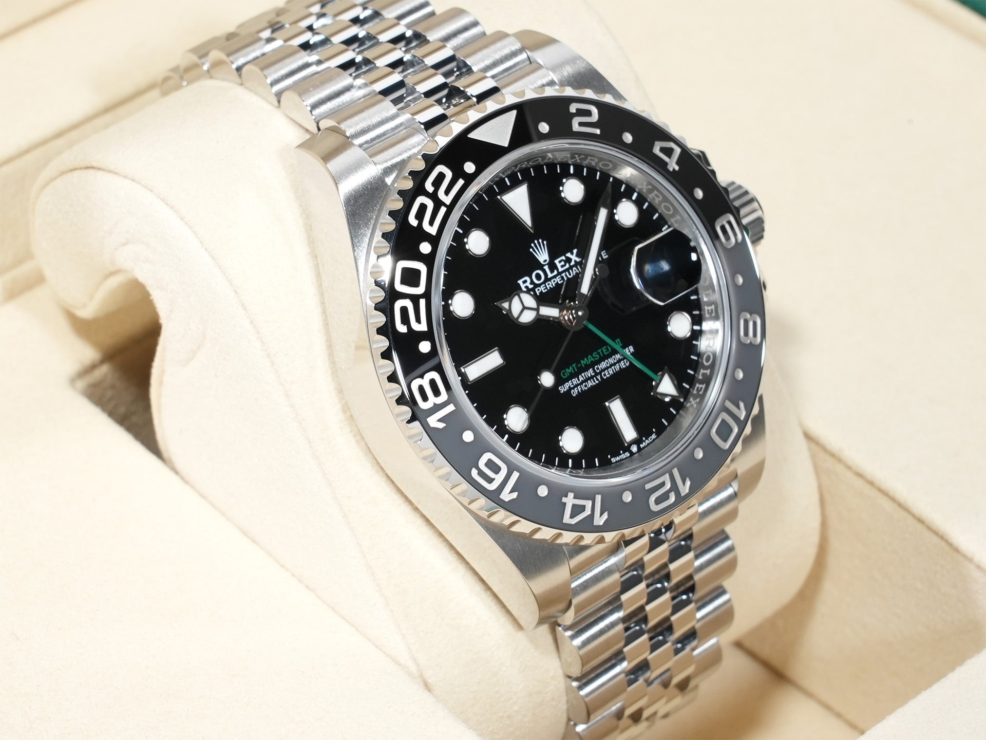 ロレックス GMTマスターII Ref.126710GRNR ステンレススチール ブラック文字盤 ジュビリーブレスレット 未使用 akeuzm2o