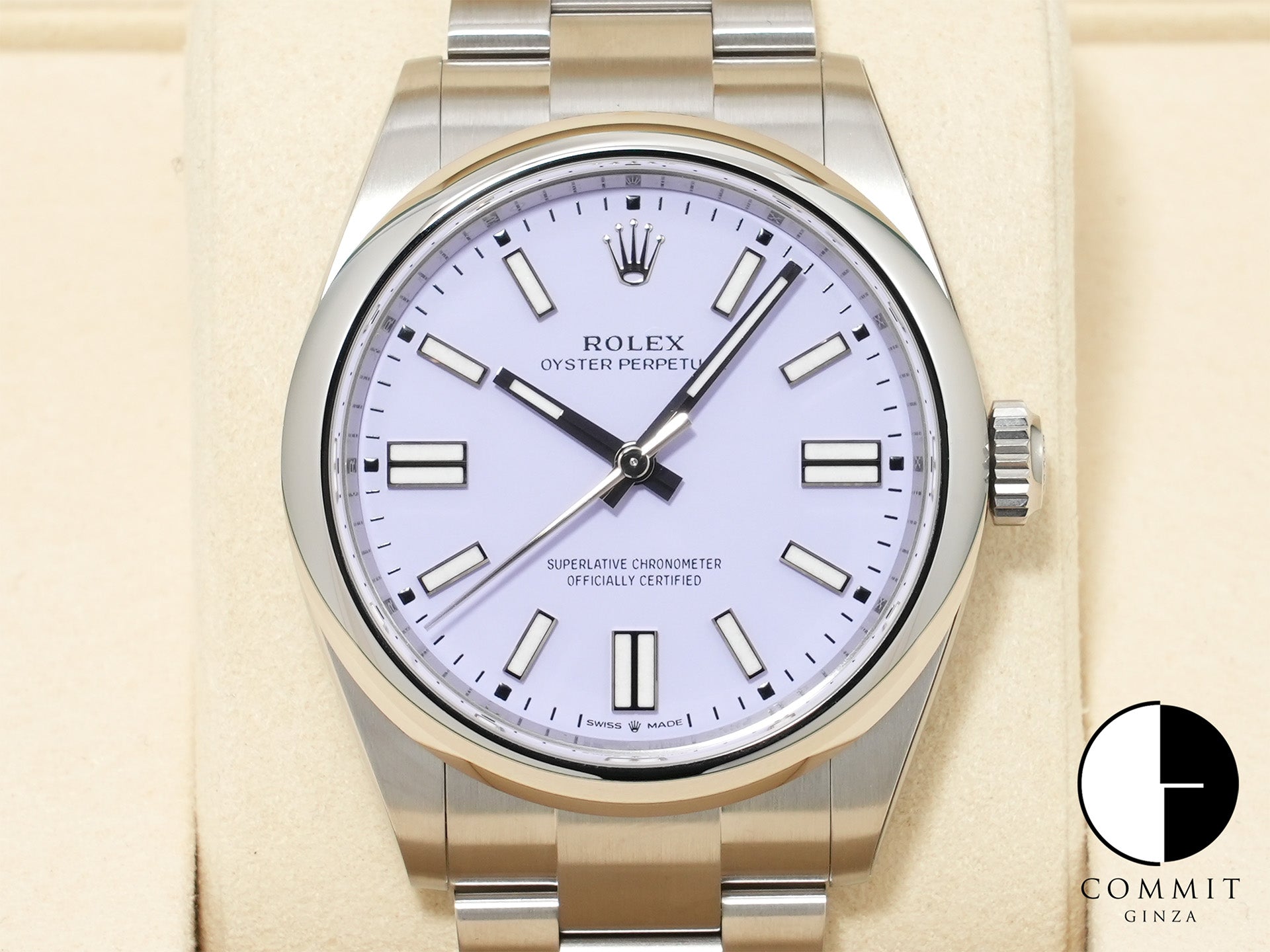 ロレックス オイスターパーペチュアル41 Ref.134300 ステンレススチール ラベンダー文字盤 未使用 9c6keerf