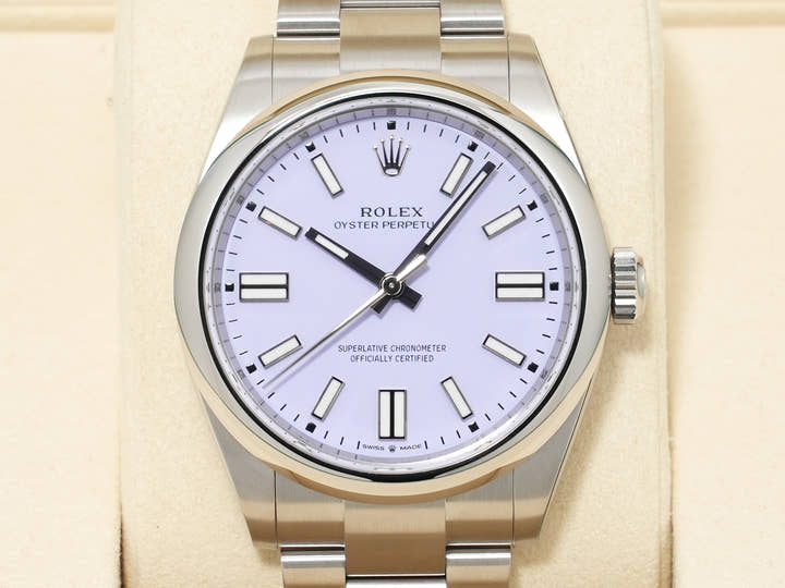 ロレックス オイスターパーペチュアル41 Ref.134300 ステンレススチール ラベンダー文字盤 未使用 9c6keerf