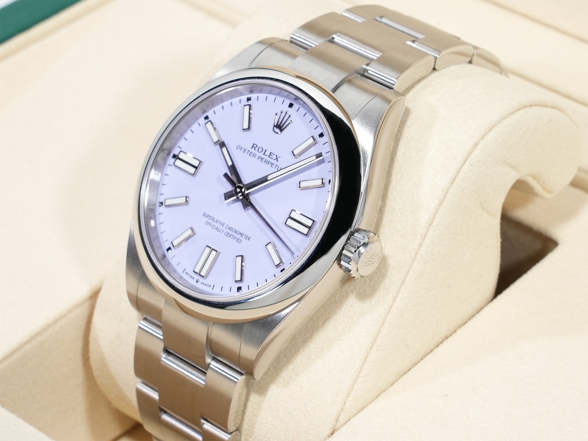 ロレックス オイスターパーペチュアル41 Ref.134300 ステンレススチール ラベンダー文字盤 未使用 9c6keerf