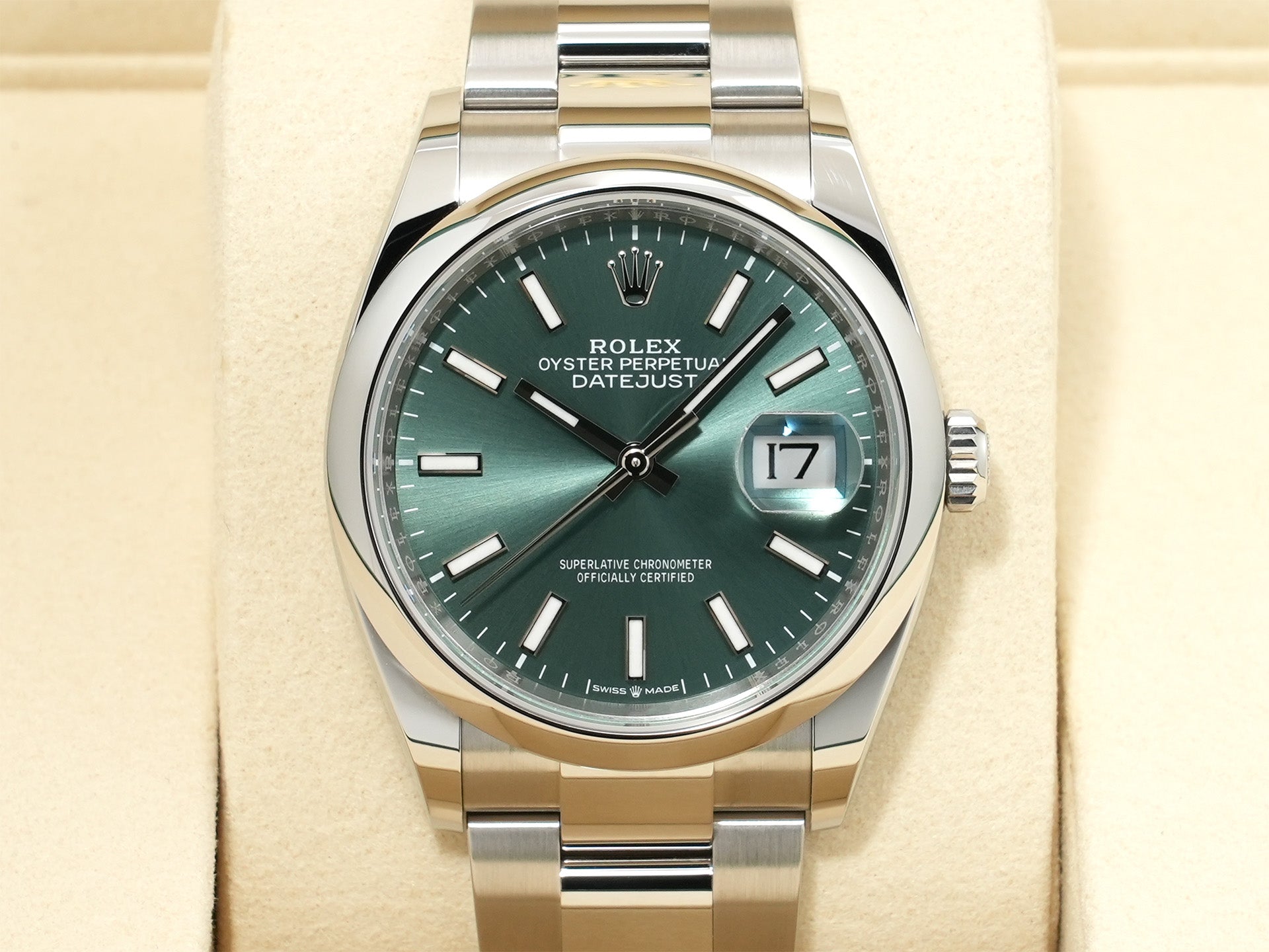 ロレックス デイトジャスト36 Ref.126200 ステンレススチール ミントグリーン文字盤 オイスターブレスレット 未使用 qs9a2jo2