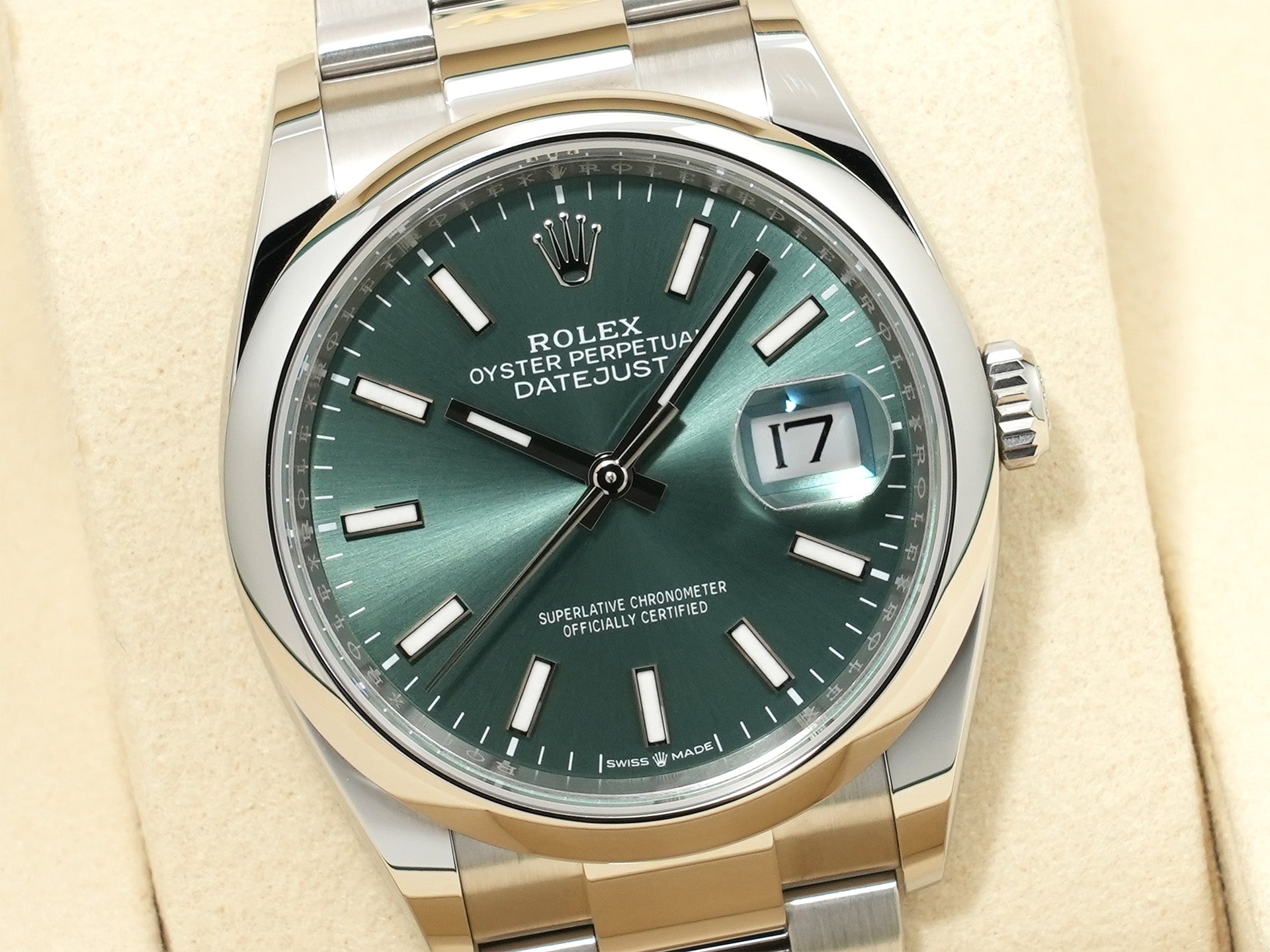ロレックス デイトジャスト36 Ref.126200 ステンレススチール ミントグリーン文字盤 オイスターブレスレット 未使用 qs9a2jo2