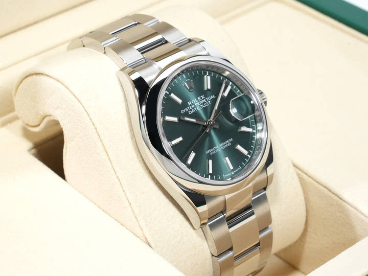 ロレックス デイトジャスト36 Ref.126200 ステンレススチール ミントグリーン文字盤 オイスターブレスレット 未使用 qs9a2jo2