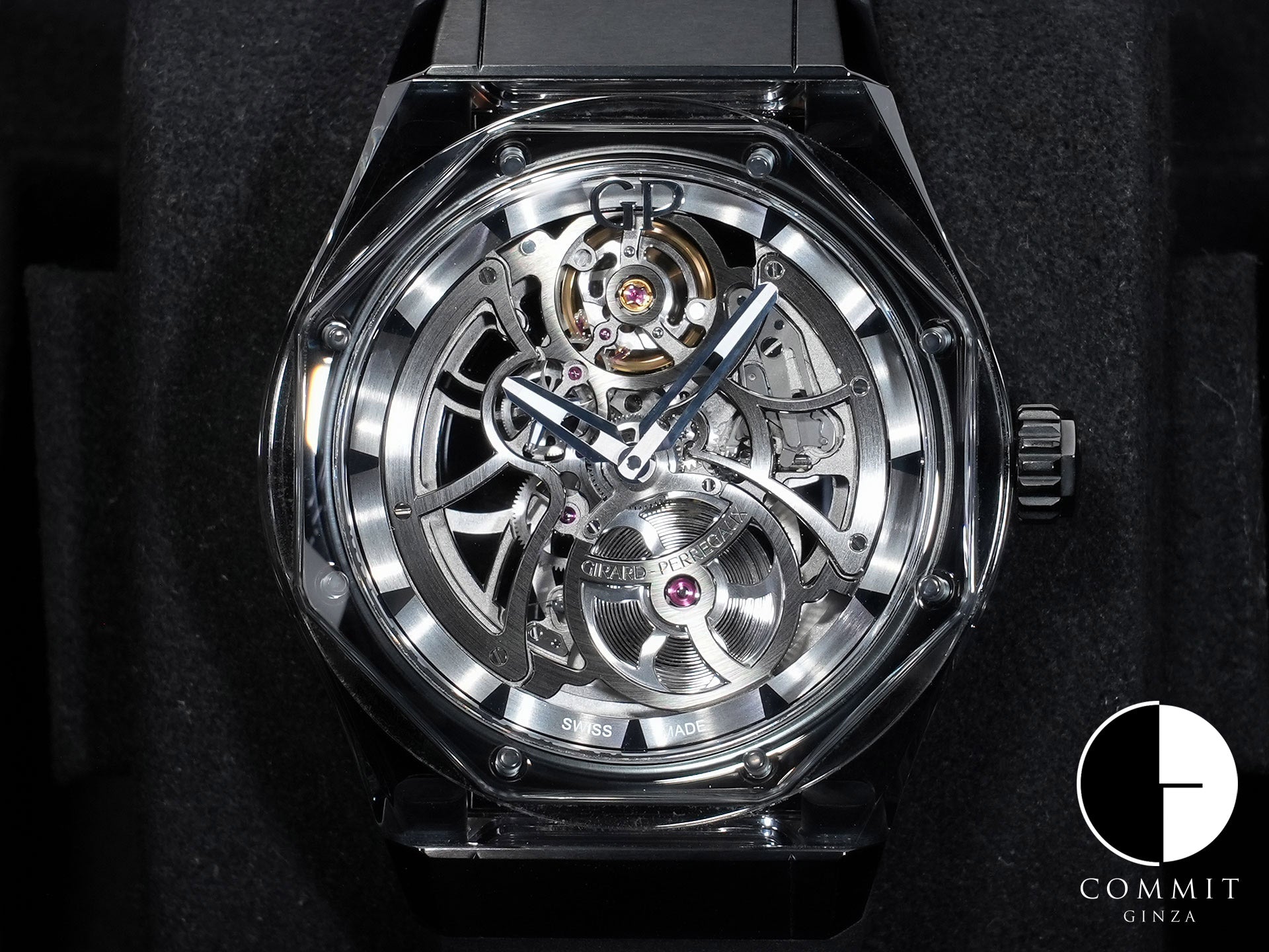 ジラールペルゴ ロレアート アブソルート ライト & シェード Ref.81071-43-2022-1CX サファイア & チタン スケルトン文字盤 美品 285qxvjm