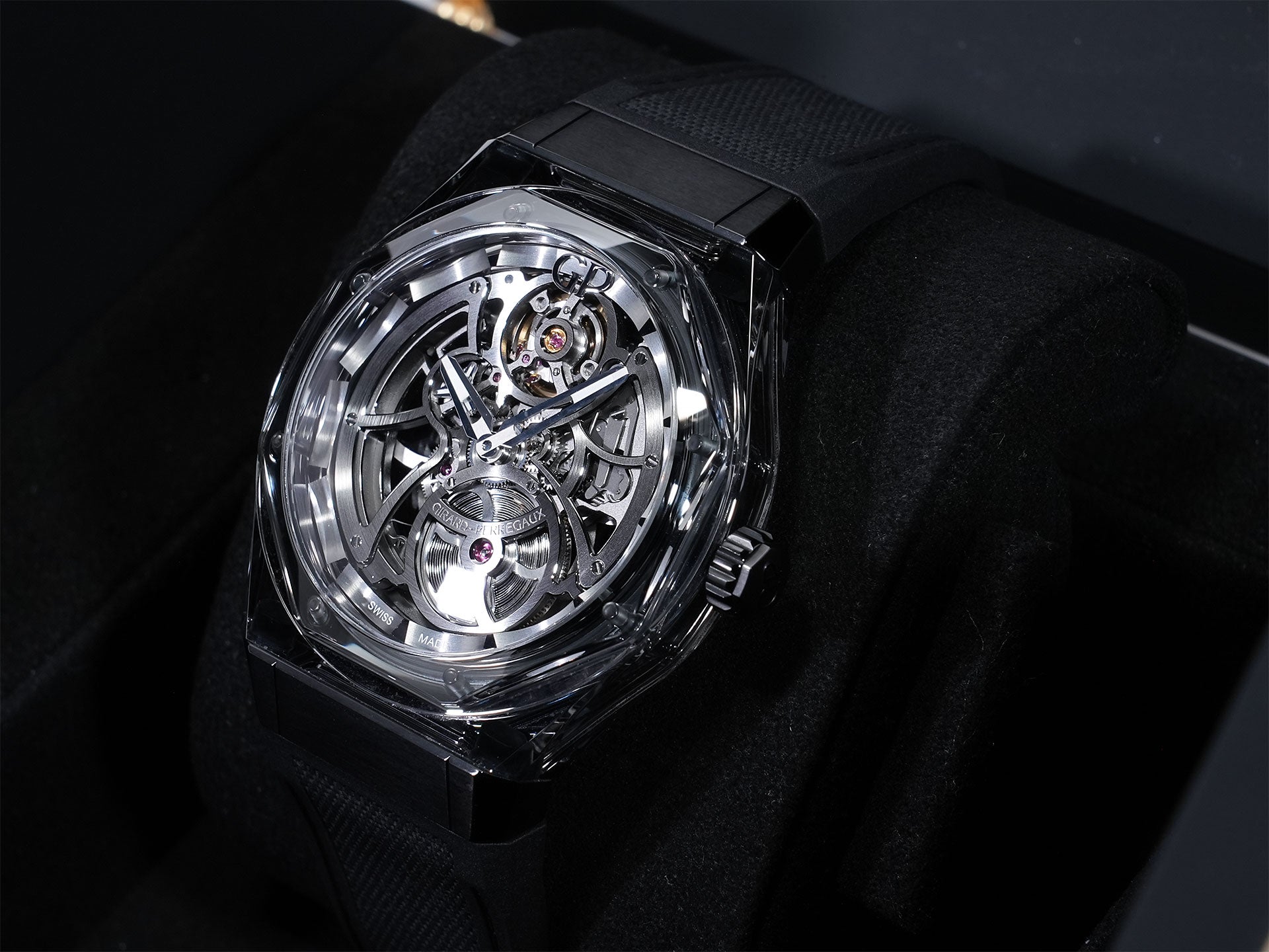 ジラールペルゴ ロレアート アブソルート ライト & シェード Ref.81071-43-2022-1CX サファイア & チタン スケルトン文字盤 美品 285qxvjm