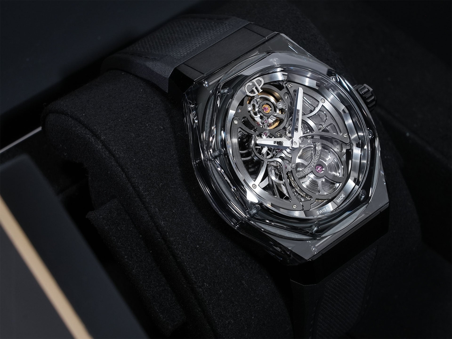 ジラールペルゴ ロレアート アブソルート ライト & シェード Ref.81071-43-2022-1CX サファイア & チタン スケルトン文字盤 美品 285qxvjm