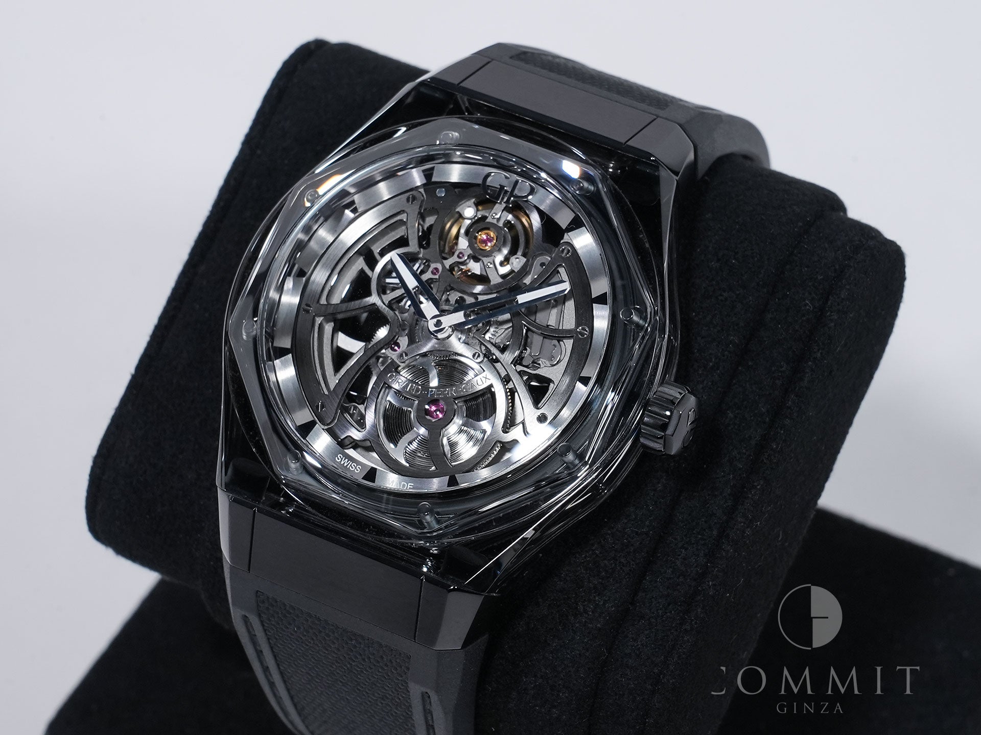 ジラールペルゴ ロレアート アブソルート ライト & シェード Ref.81071-43-2022-1CX サファイア & チタン スケルトン文字盤 美品 285qxvjm