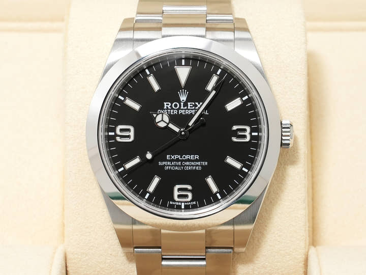 ロレックス エクスプローラーI Ref.214270 ステンレススチール ブラック文字盤 オイスターブレスレット 中古 t7d9bbrx