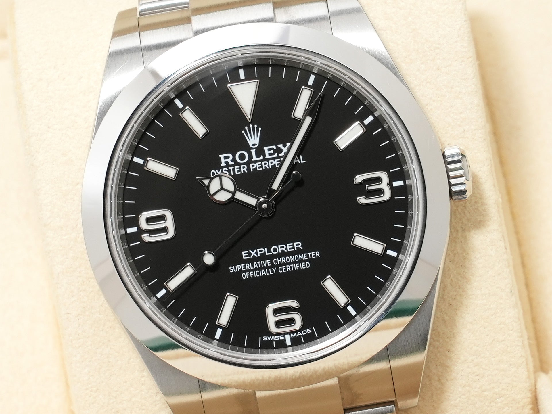 ロレックス エクスプローラーI Ref.214270 ステンレススチール ブラック文字盤 オイスターブレスレット 中古 t7d9bbrx