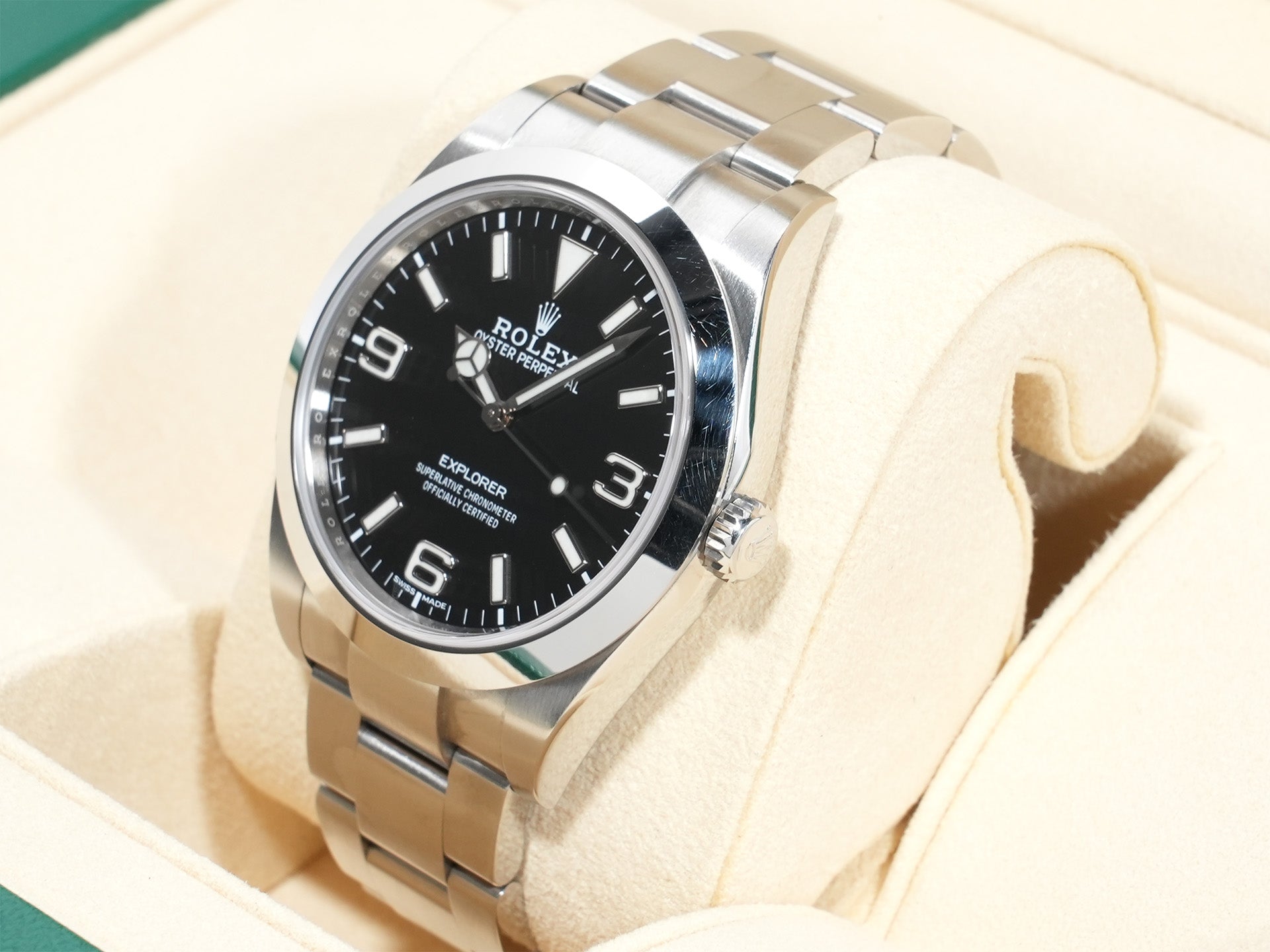 ロレックス エクスプローラーI Ref.214270 ステンレススチール ブラック文字盤 オイスターブレスレット 中古 t7d9bbrx