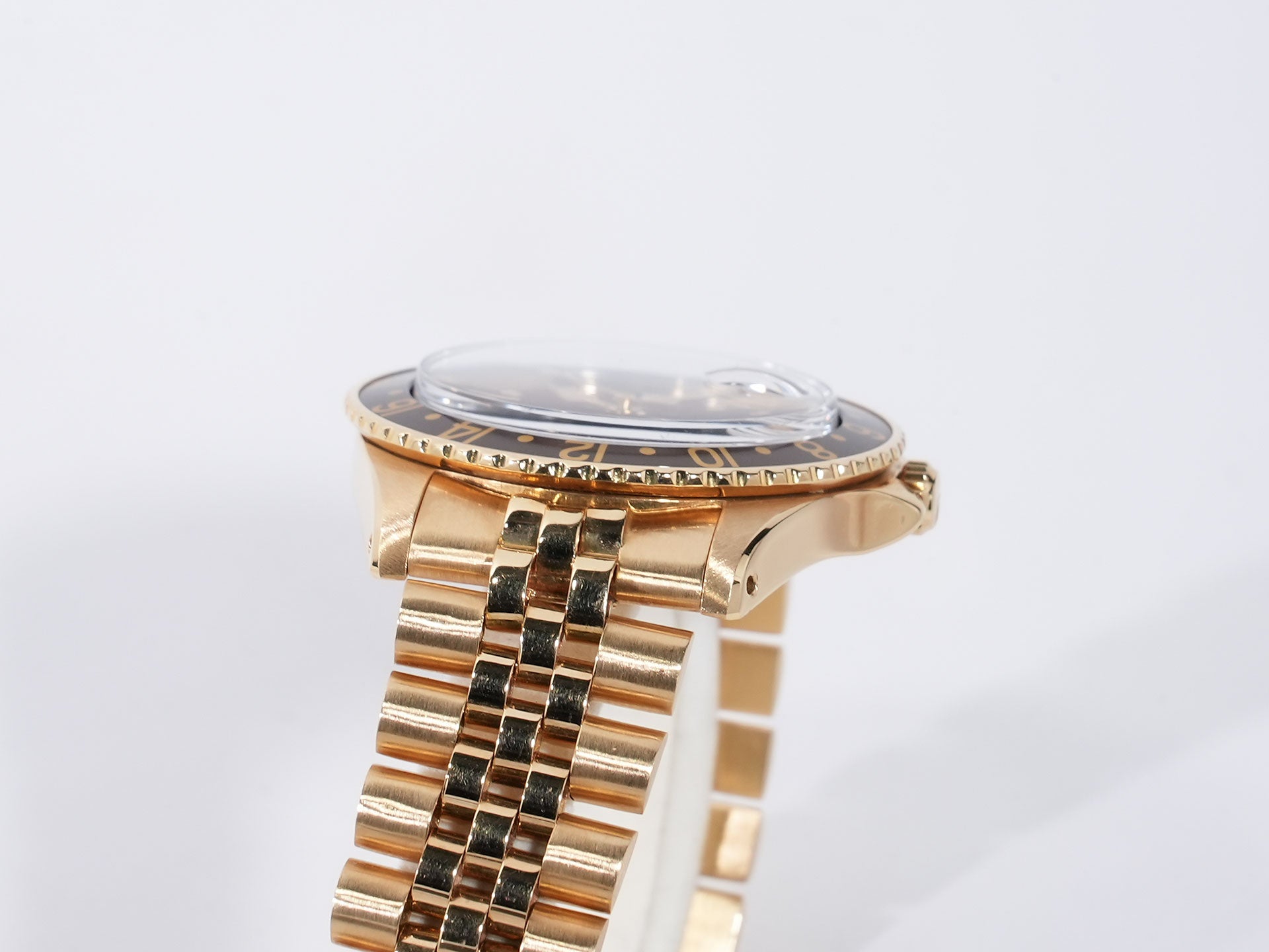 Rolex GMT Master Ref. 1675/8 Yellow Gold Brown Dial Oyster Bracelet Used auqtbwey