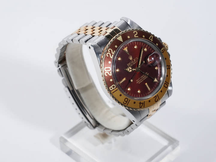 Rolex GMT Master Ref. 16753 Stainless Steel/Yellow Gold Brown Dial Jubilee Bracelet (Pre-owned) hx7jaydc