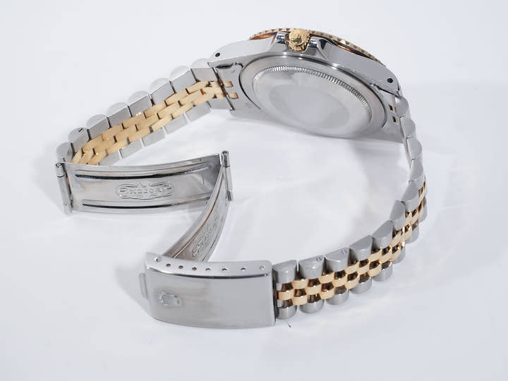 Rolex GMT Master Ref. 16753 Stainless Steel/Yellow Gold Brown Dial Jubilee Bracelet (Pre-owned) hx7jaydc