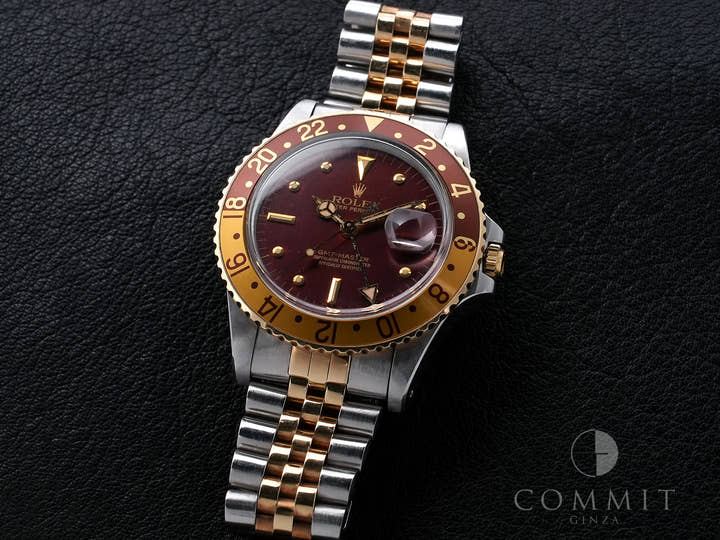 Rolex GMT Master Ref. 16753 Stainless Steel/Yellow Gold Brown Dial Jubilee Bracelet (Pre-owned) hx7jaydc