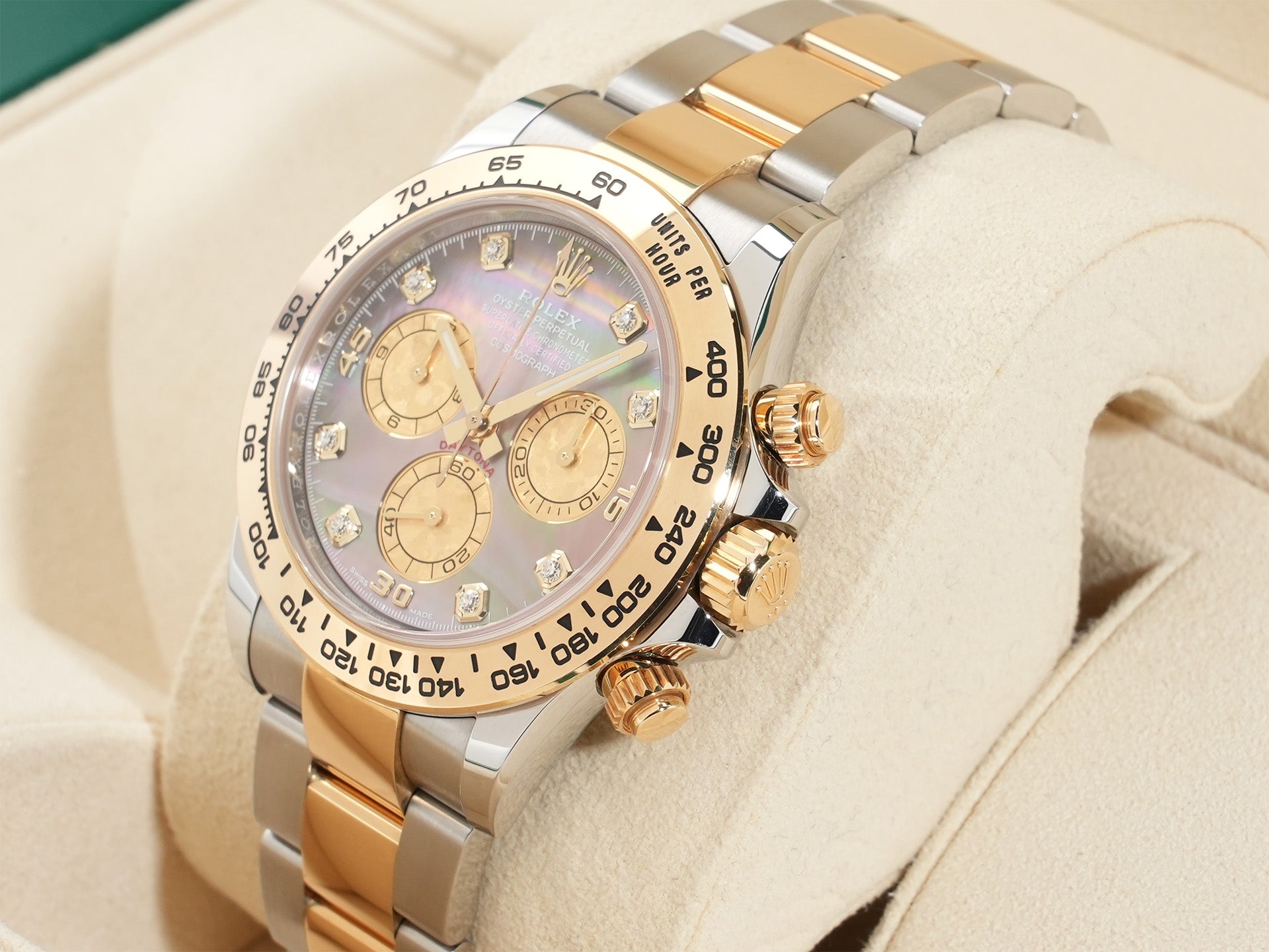 Rolex Daytona Ref.116503NG Stainless Steel/Yellow Gold Black Mother-of-Pearl Dial Used u97oon87