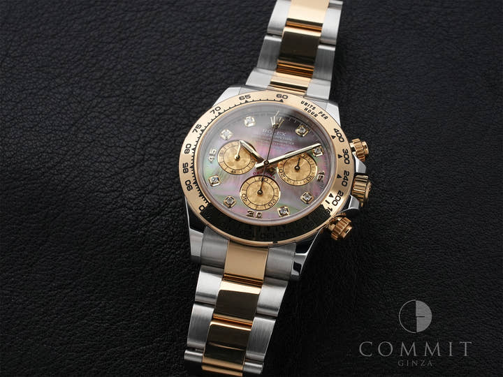 Rolex Daytona Ref.116503NG Stainless Steel/Yellow Gold Black Mother-of-Pearl Dial Used u97oon87