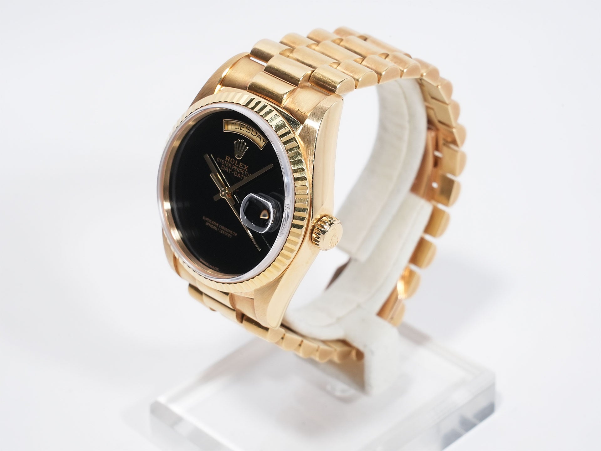 ロレックス デイデイト36 Ref.18038 イエローゴールド オニキス文字盤 中古 s8kh6b34
