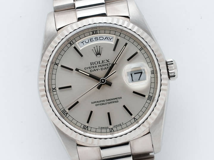 ロレックス デイデイト36 Ref.18239 ホワイトゴールド シルバー文字盤 中古 mks8p8yy