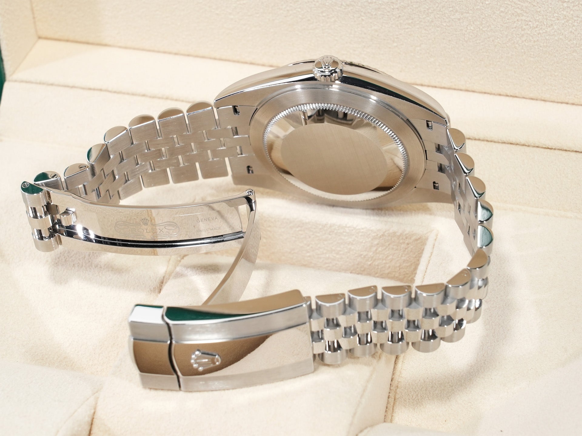 ロレックス デイトジャスト41 Ref.126334G ステンレススチール/ホワイトゴールド ブラックx10Pダイヤ文字盤 ジュビリーブレスレット 中古 xebjw2ig