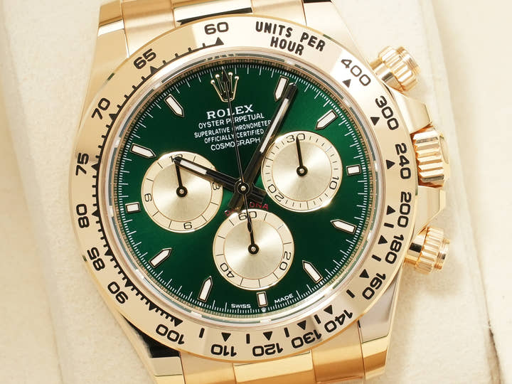 ロレックス デイトナ Ref.126508 イエローゴールド グリーン文字盤 未使用 hot8hc23