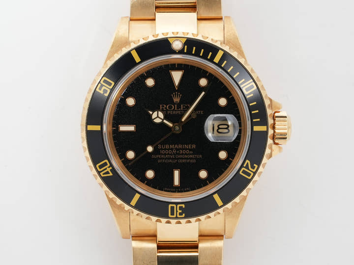 ロレックス サブマリーナー デイト Ref.16618 イエローゴールド ブラック文字盤 中古 eq4q4726