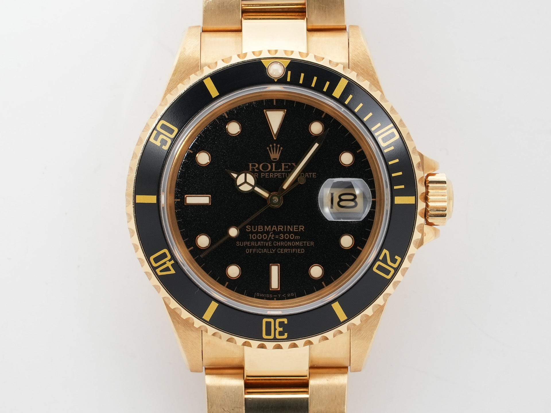 ロレックス サブマリーナー デイト Ref.16618 イエローゴールド ブラック文字盤 中古 eq4q4726