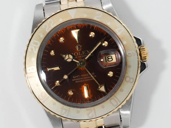 ロレックス GMTマスター Ref.1675/3 ステンレススチール/イエローゴールド ブラウン文字盤 ジュビリーブレスレット 中古 ixxqst4p