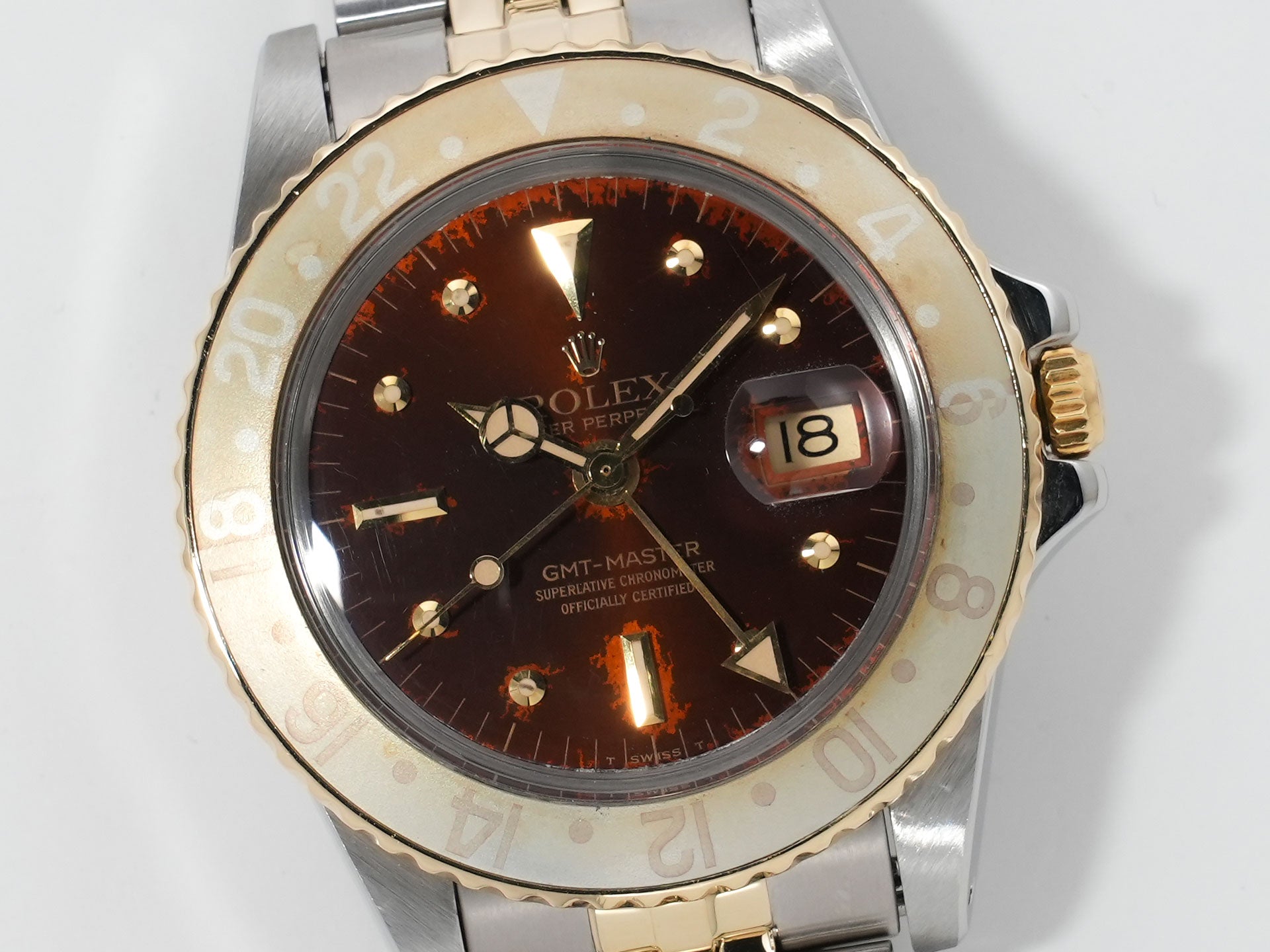 ロレックス GMTマスター Ref.1675/3 ステンレススチール/イエローゴールド ブラウン文字盤 ジュビリーブレスレット 中古 ixxqst4p