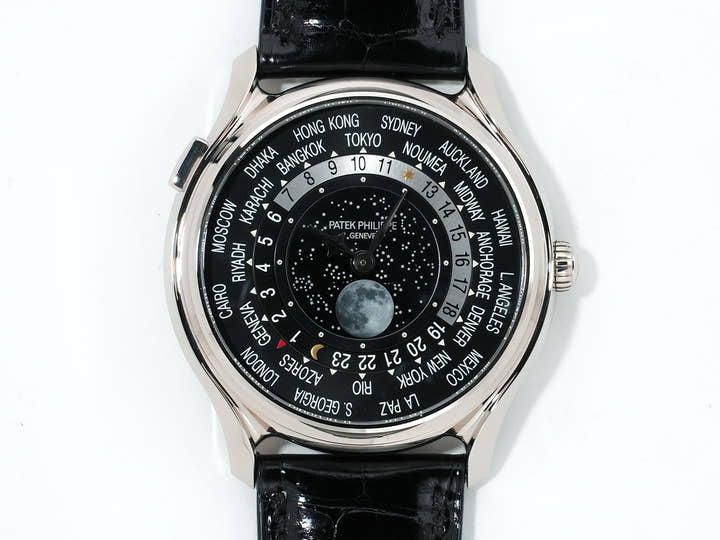 パテックフィリップ コンプリケーション ワールドタイム ムーンフェイズ Ref.5575G-001 ホワイトゴールド ブラック文字盤 未使用 bpz635oi