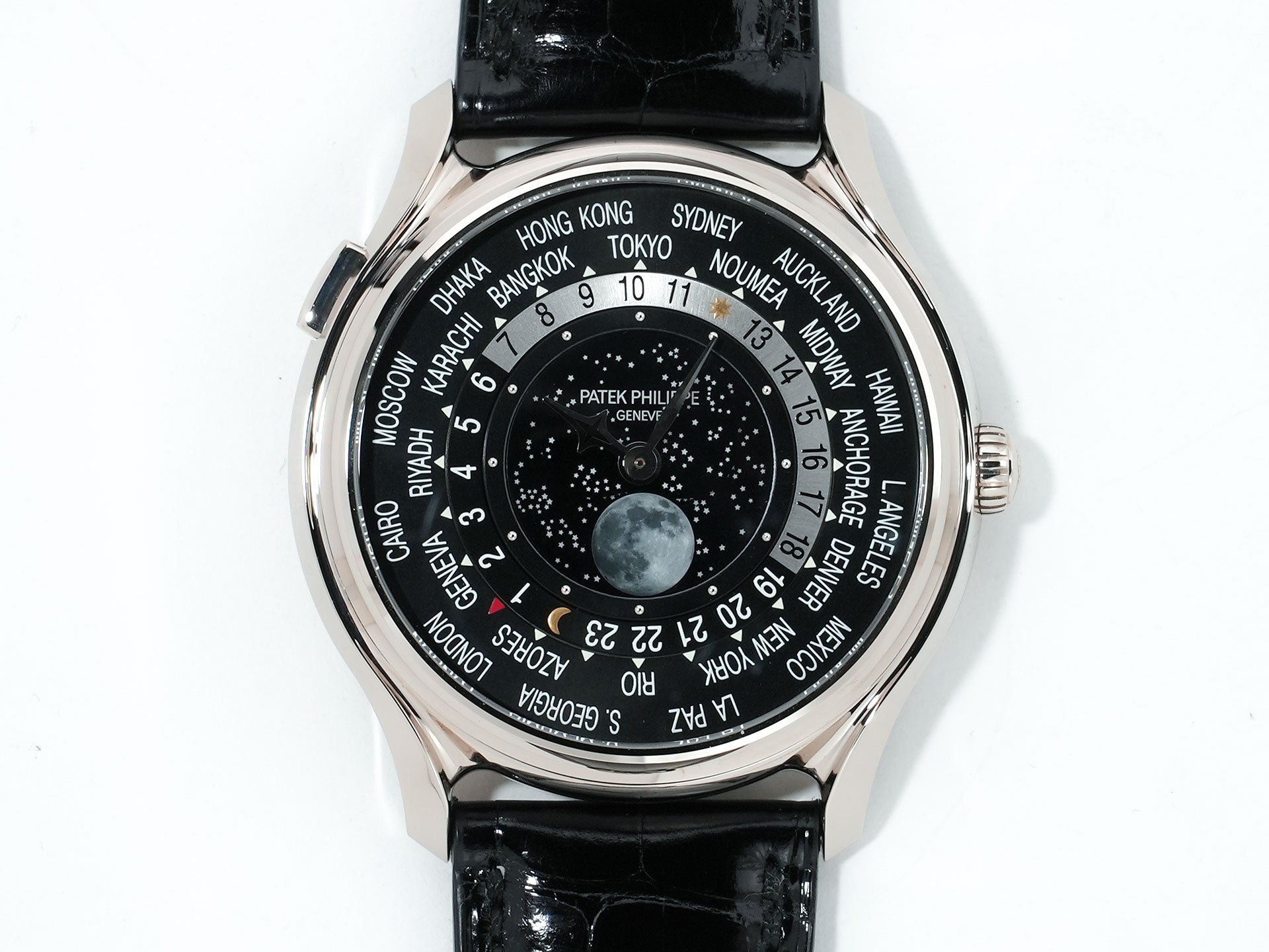 パテックフィリップ コンプリケーション ワールドタイム ムーンフェイズ Ref.5575G-001 ホワイトゴールド ブラック文字盤 未使用 bpz635oi