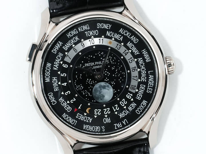 パテックフィリップ コンプリケーション ワールドタイム ムーンフェイズ Ref.5575G-001 ホワイトゴールド ブラック文字盤 未使用 bpz635oi