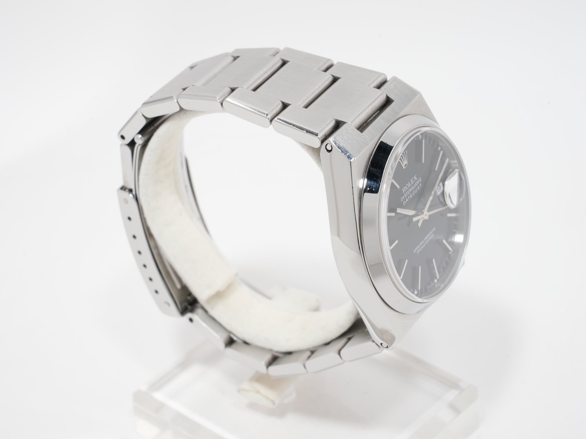 ロレックス デイトジャスト オイスタークォーツ Ref.17000 ステンレススチール ブラック文字盤 オイスターブレスレット 中古 efqa8wce
